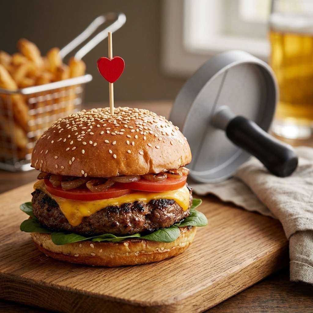 Hamburger a forma na hamburger