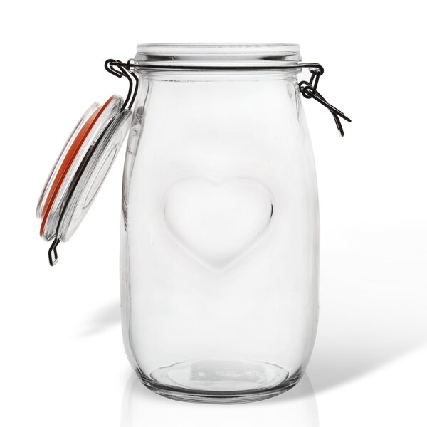 Dóza s klipovým uzávěrem Bela 1,5 l srdce