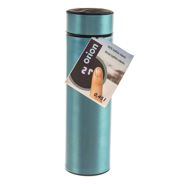 Termoska s teploměrem 0,45 l modrá