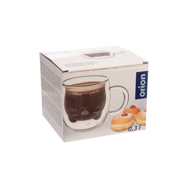 Dvoustěnný hrnek DOUBLE kočka 0,3 l