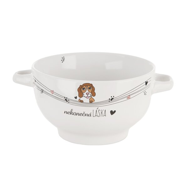 Miska NEKONEČNÁ LÁSKA pes s uchy pr. 14 cm