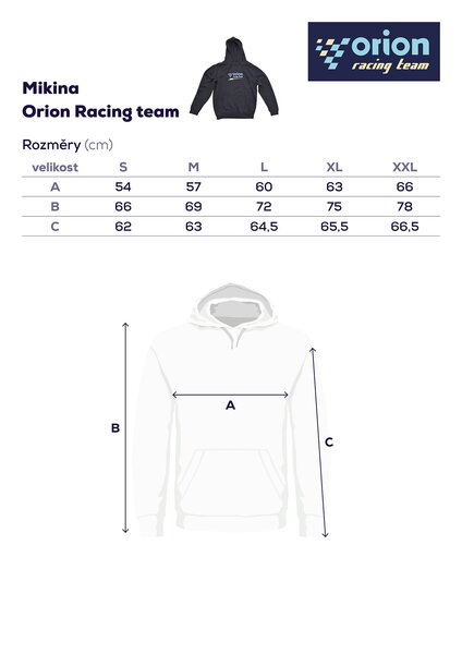 Mikina s kapucí Orion RACING vel. S
