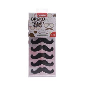 Nápojové brčko s knírem 6 ks